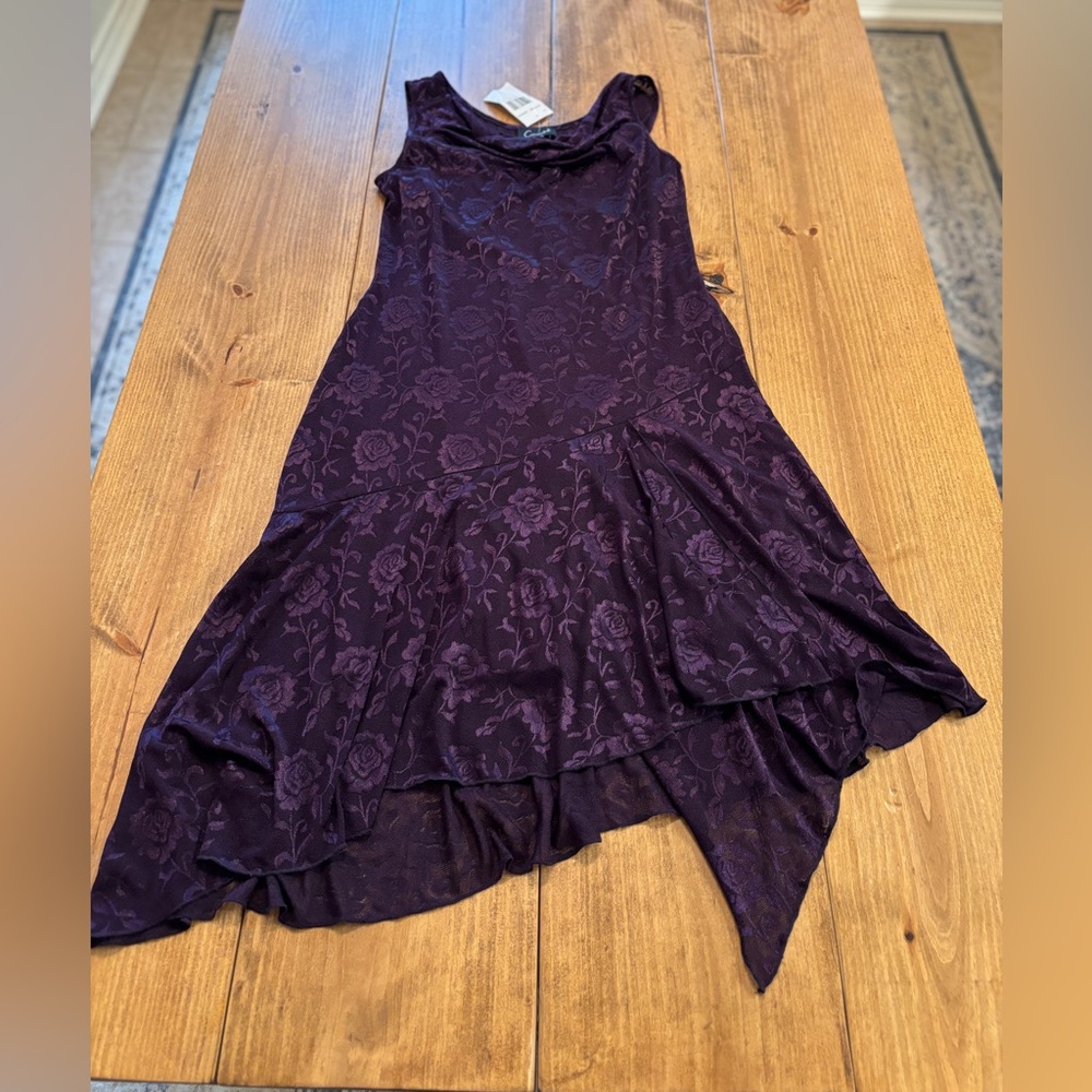 NWT Connected Apparel Asymmetrical Purple Lace Dress
